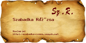 Szabadka Rózsa névjegykártya