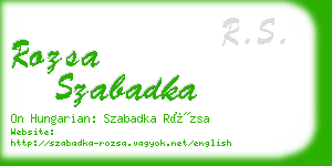 rozsa szabadka business card